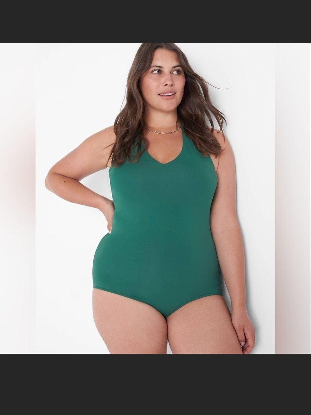 Lane Bryant Green Halter Bodysut